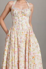 Odette Chic Floral-Print Halterneck Midi Dress