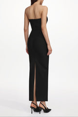 murray Contour Strapless Cut Out Bandage Maxi Dress - black