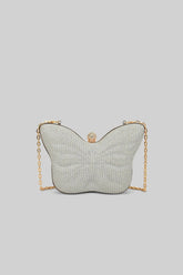 Butterfly Sparkly Clutch - Silver