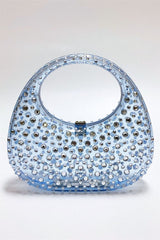 Annabel Clear Crystal Embellished Acrylic Clutch
