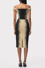 Kodyo Off Shoulder Gradient Midi Bandage Dress