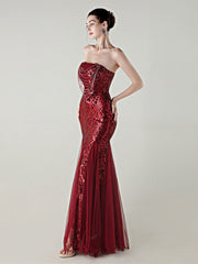 sequin strapless tulle maxi dress-white