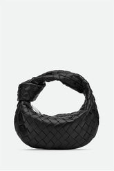 Zariah Weave Knot Clutch Bag - Black