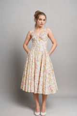 Odette Chic Floral-Print Halterneck Midi Dress