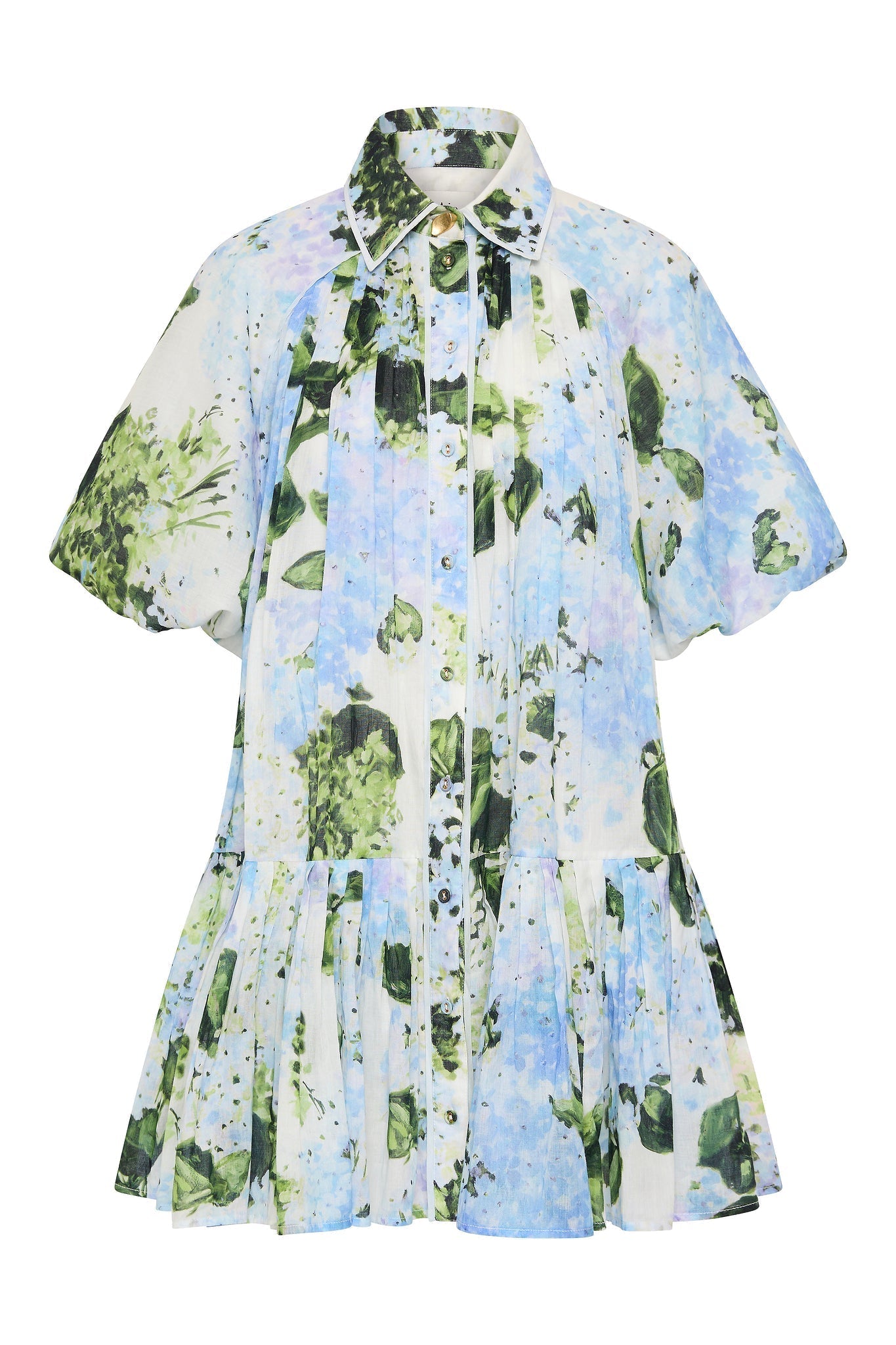 agatha floral print Mini Smock Dress in blue