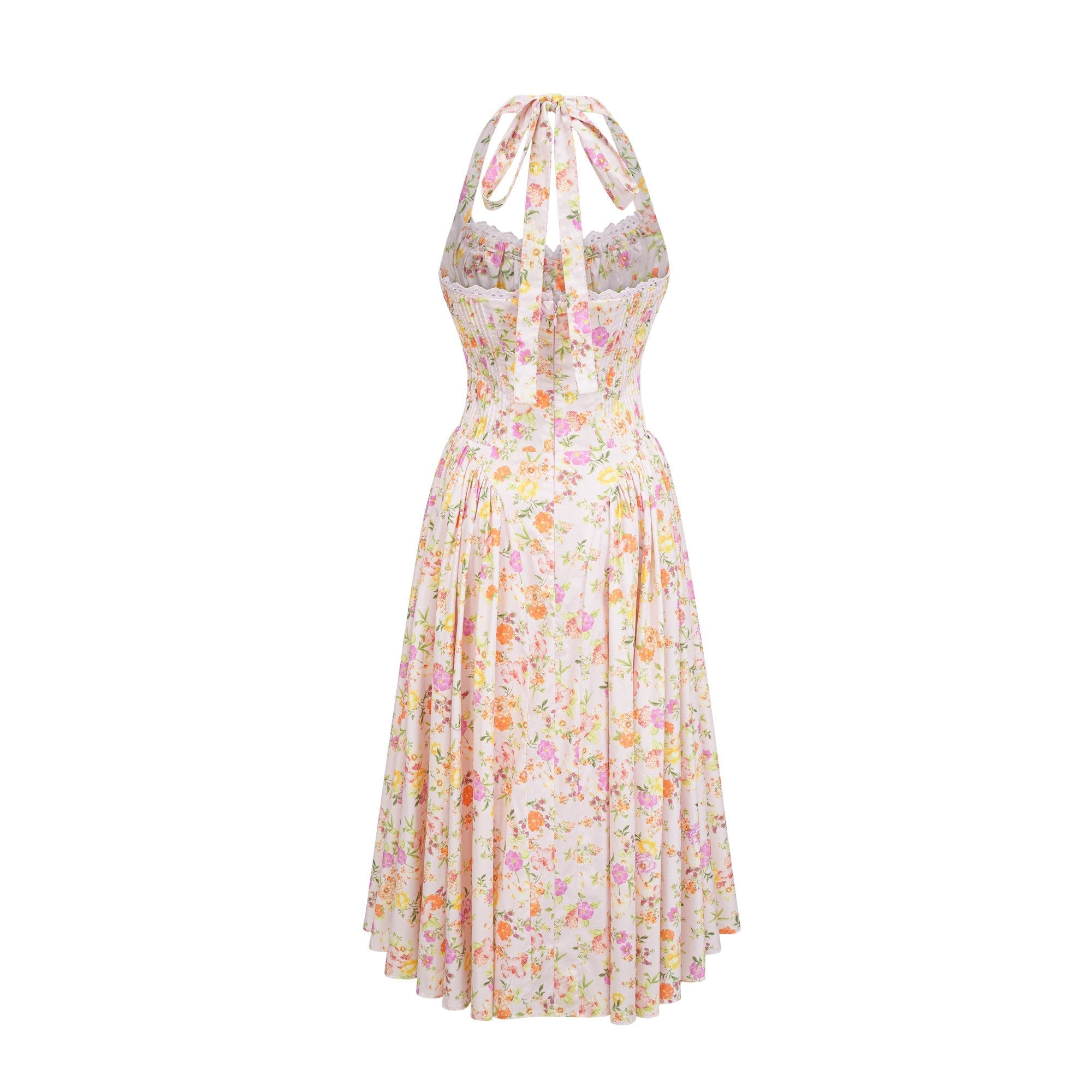 Odette Chic Floral-Print Halterneck Midi Dress